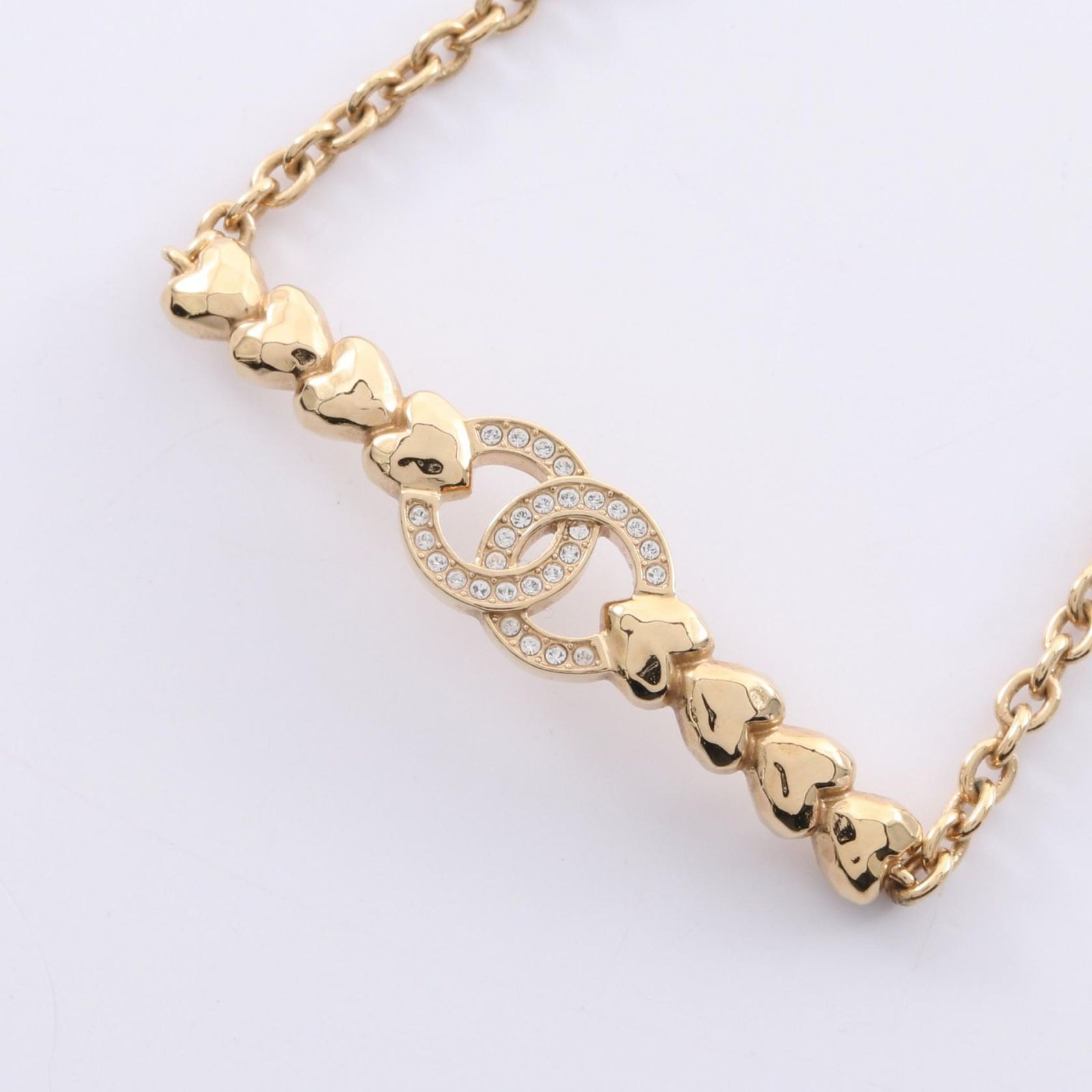 シャネル CHANEL ネックレス ココマーク ハート ABA259 ゴールド GP ゴールドメッキ ネックレス レディース Used A