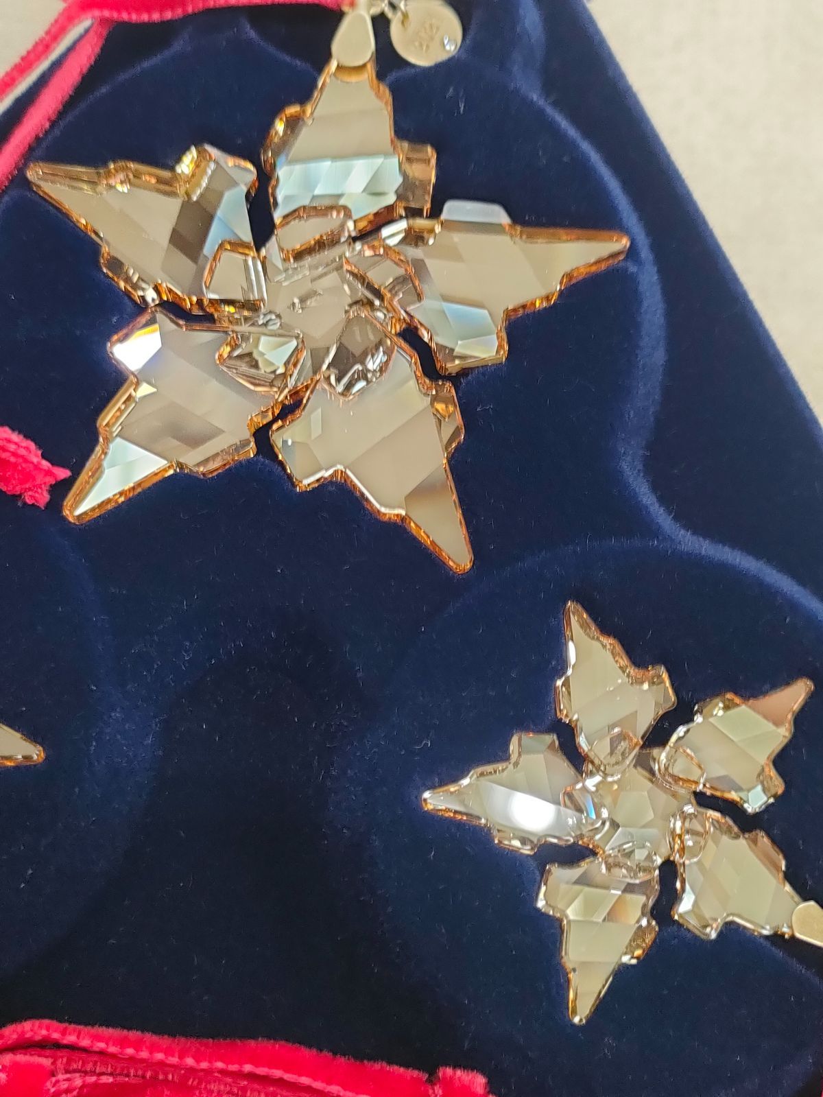 ✿SWAROVSKI スワロフスキー2021年 ゴールドオーナメント3点セット NEXPOTALLINN_EU