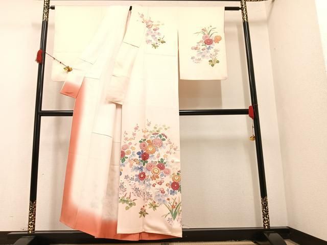 平和屋着物□訪問着 手描き 枝花文 正絹 逸品 AAAK6870Bzg