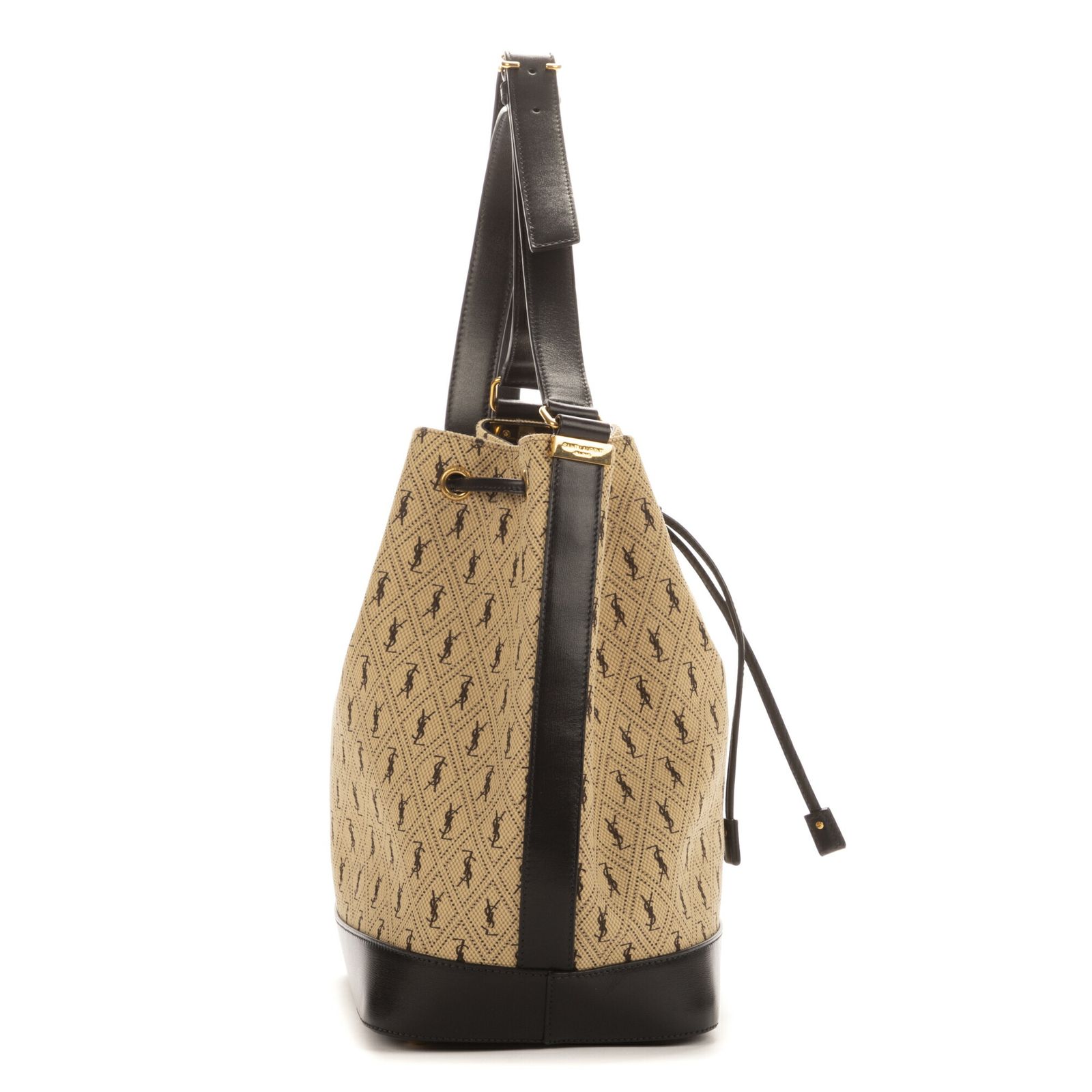 イヴサンローランバケットオールオーバーベージュオールオーバーキャンバスN