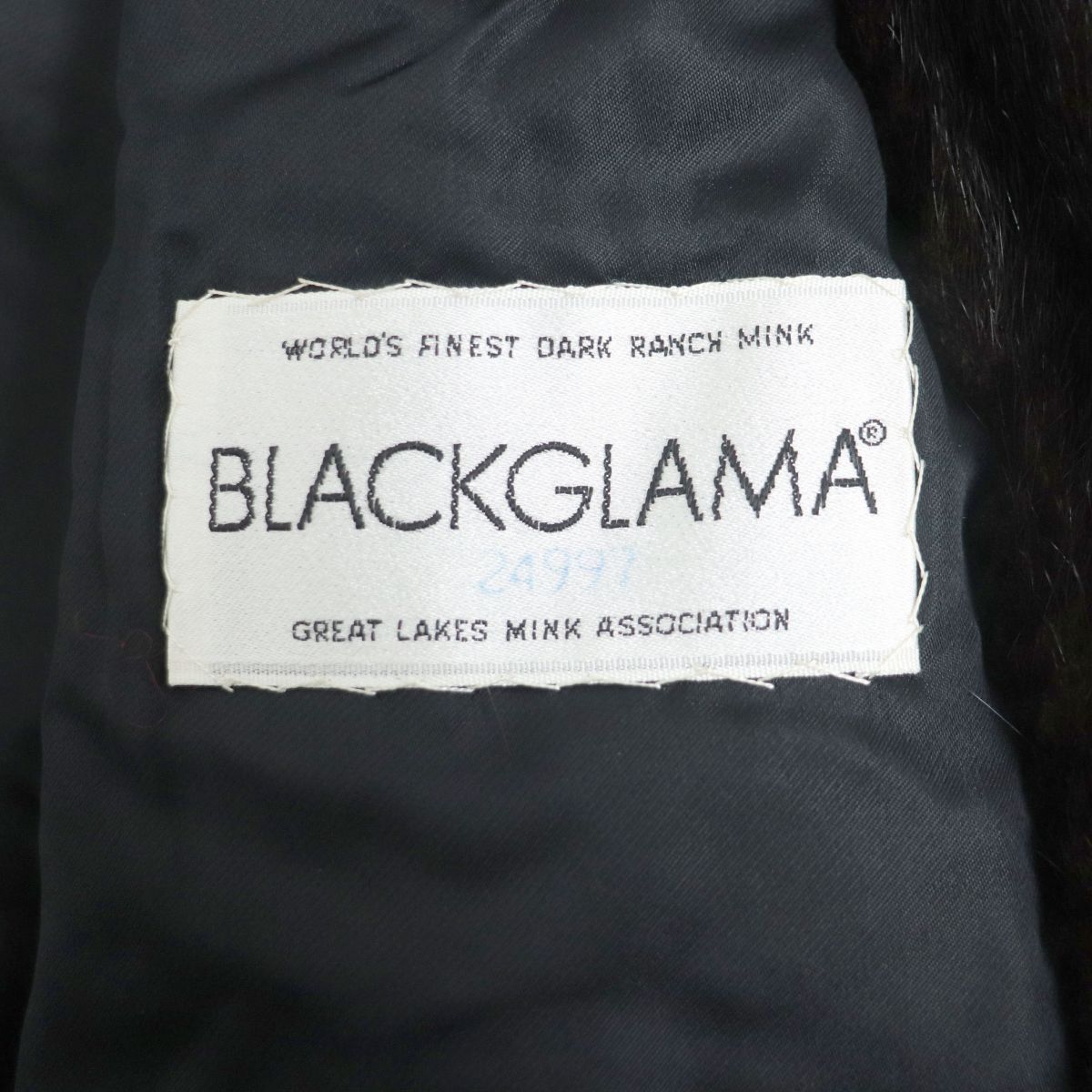 美品▽BLACKGLAMA ブラックグラマ MINK ミンク 逆毛 本毛皮コート