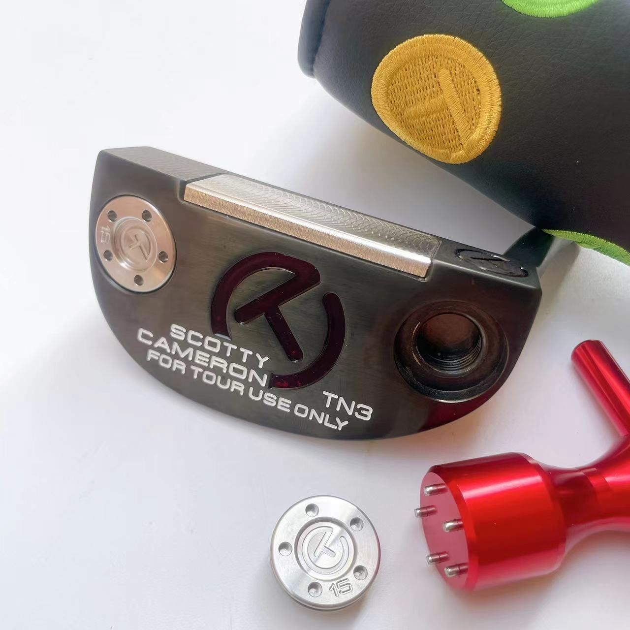 34インチ　タイトリスト 美品 スコッティ キャメロン　ゴルフパター　ゴルフクラブ TN3 FOR TOUR USE ONLY サークルT ブラック　レンチ・ヘッドカバー付