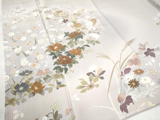 平和屋着物○訪問着 作家物 草花文 暈し染め 金彩 ロング丈 正絹 逸品