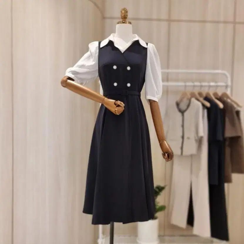 Kenneth lady ケネスレディー 25 年 ダブルボタン ビスチェ ワンピース