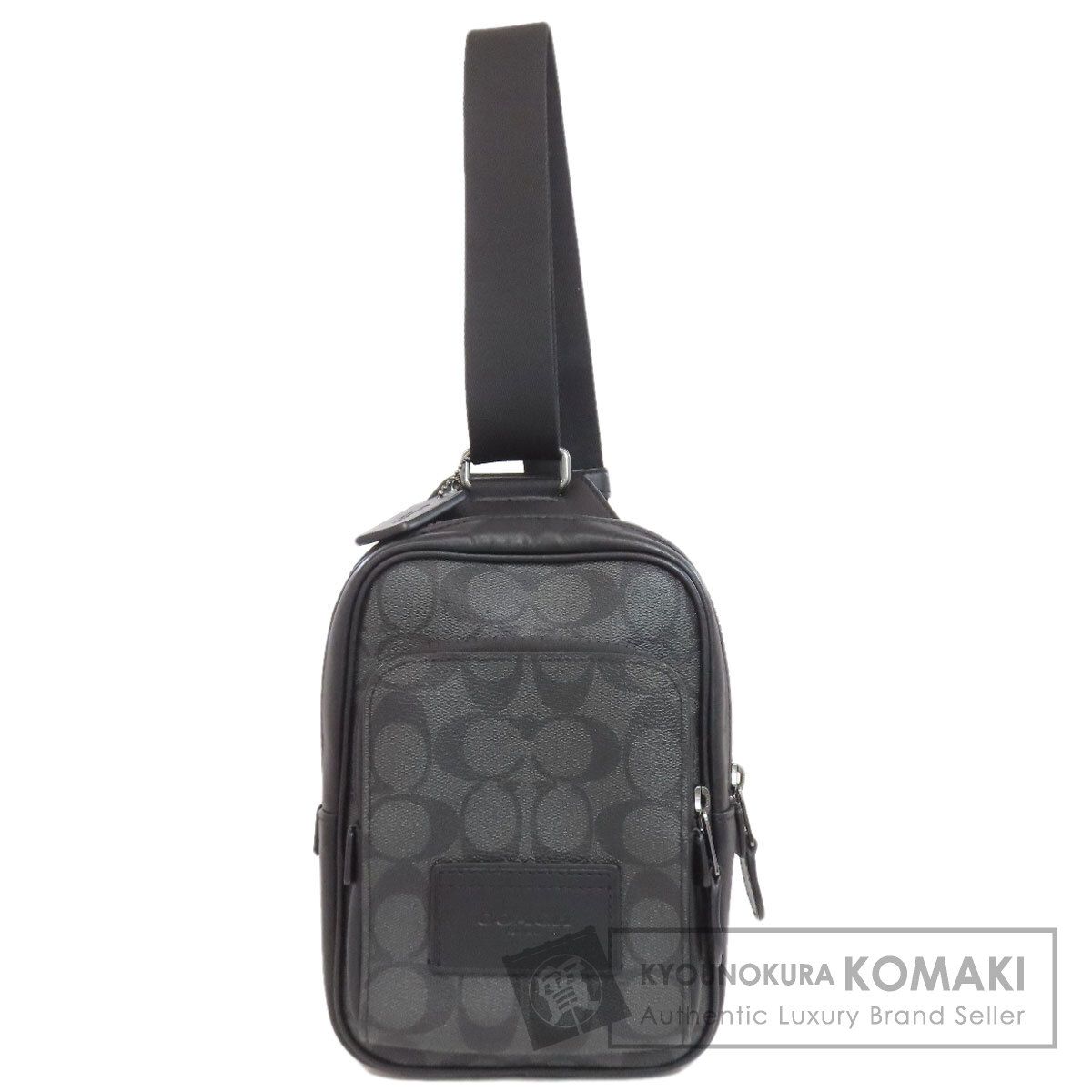 COACH コーチ CL412 トラック パック 14 シグネチャー ボディバッグ PVC レディース