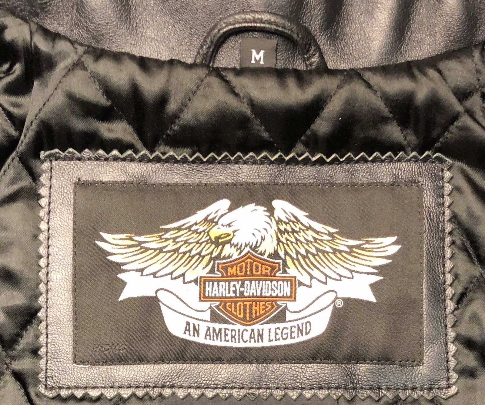 HARLEY DAVIDSON  ハーレーダビッドソン  【稀少！前後立体大型革刺繍・完売モデル！入手困難】★ 非常に柔らかく厚手の羊革ゴートスキンレザー・ソフト・グレインの本革製ジャケット