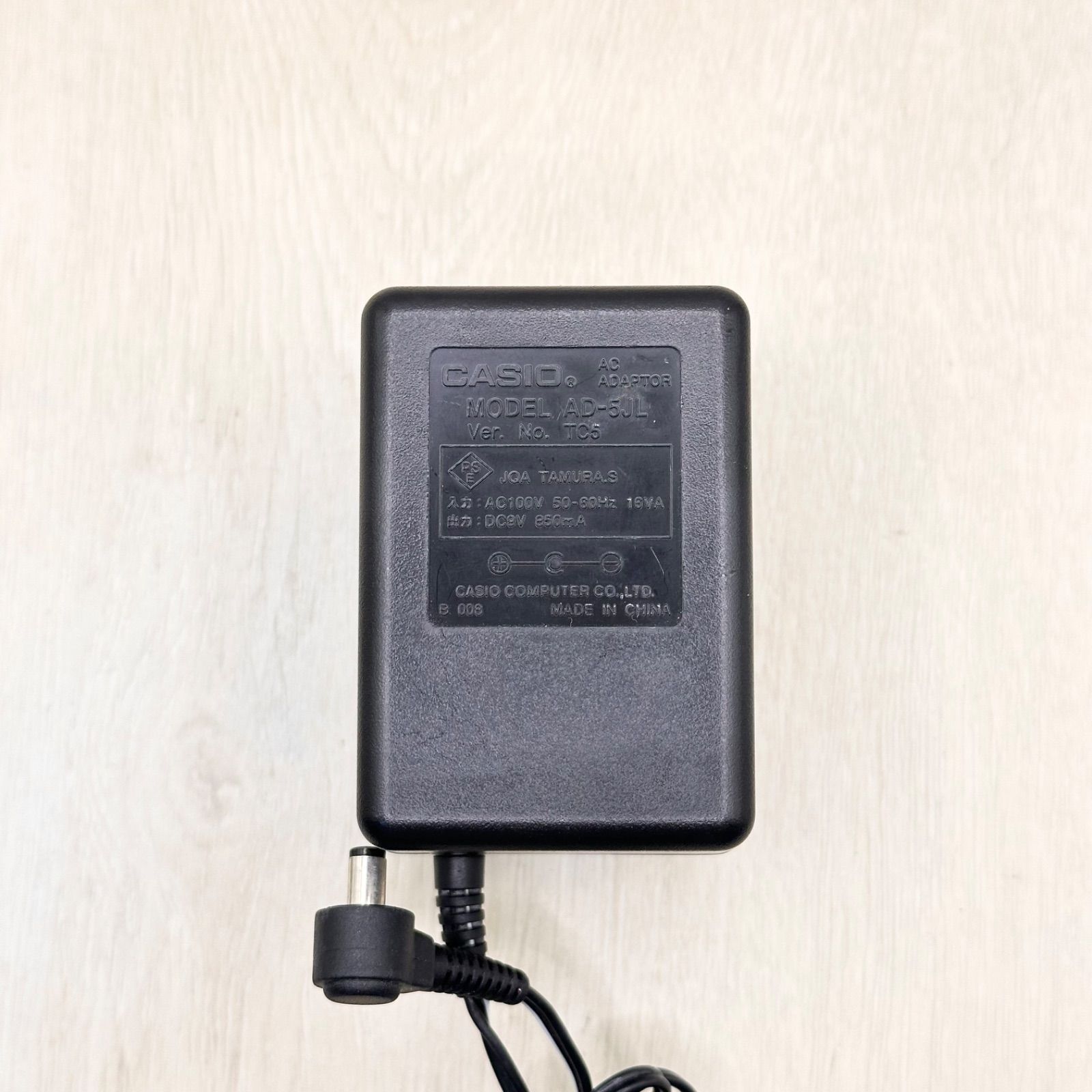 Casio AD-5JL CASIO genuine product mini keyboard electronic keyboard piano keyboard keyboard keyboard instrument genuine AC adapter power adapter 9V 850mA 0.85A plug outer diameter approx. 5.5 mm center negative 60-80225-922