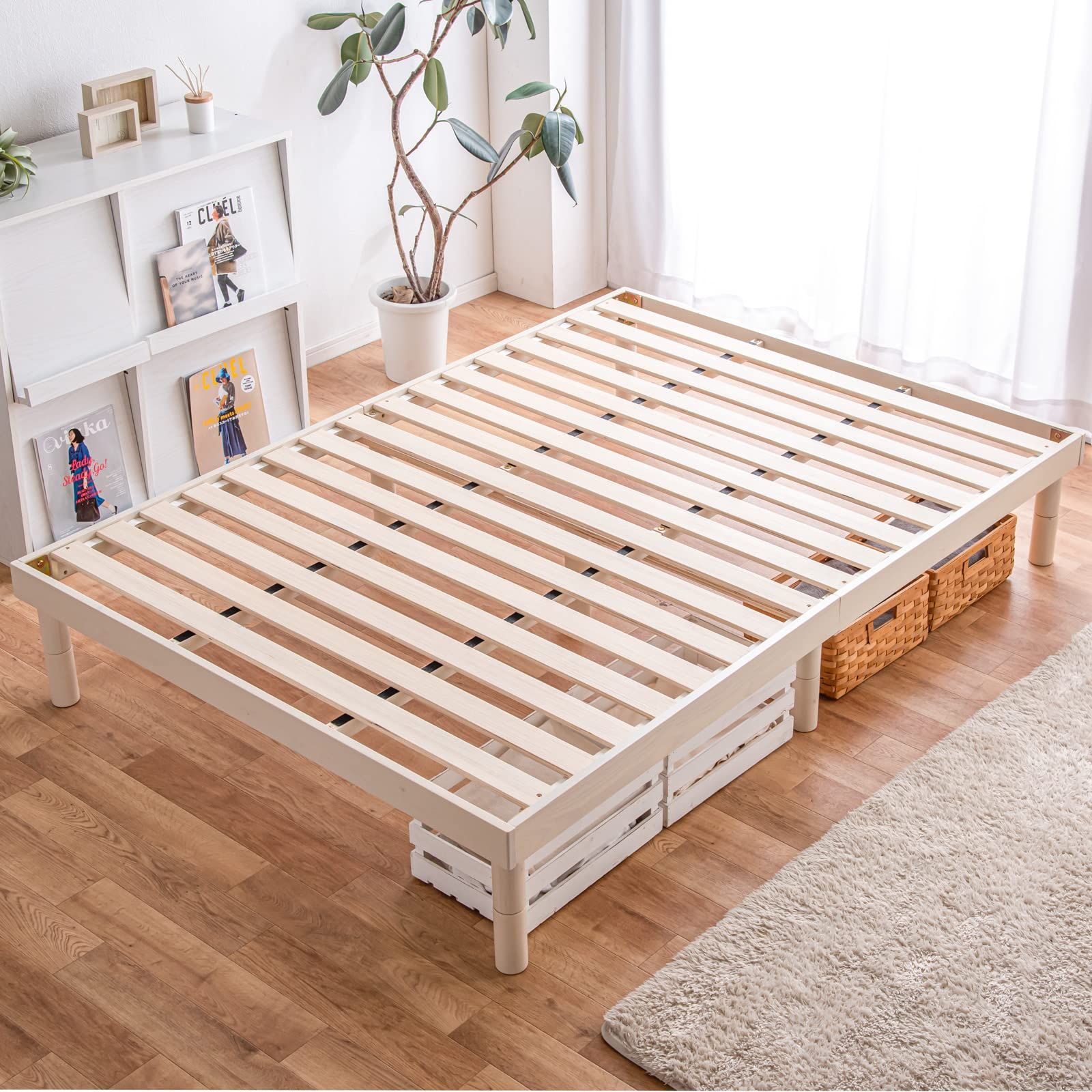 ベッド シングル すのこベッド 北欧パイン 3段階高さ調節 耐荷重200kg