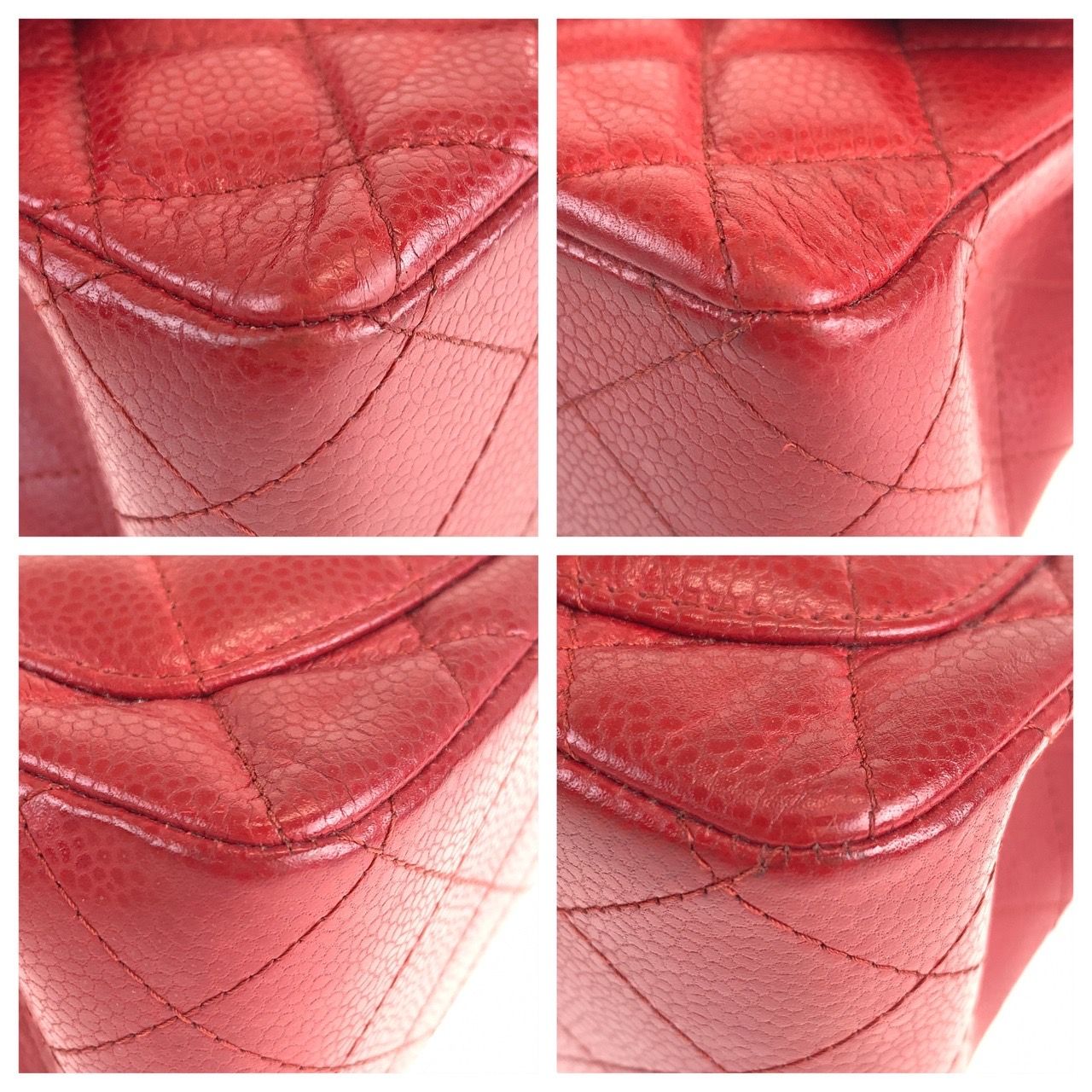美品 CHANEL シャネル ミニマトラッセ ココマーク ターンロック レッド 