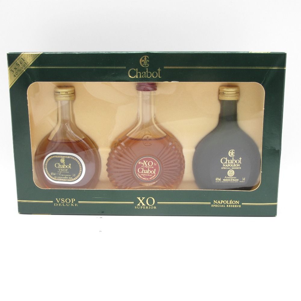 ブランデー シャボー Chabot XO VSOP NAPOLEON 50ml×3本セット ARMAGNAC 古酒 洋酒 未開栓 - メルカリ