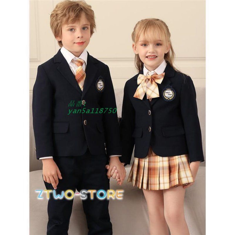 キッズ スーツ 女の子 男の子 子供スーツ 制服 卒業式 小学校 イギリス風 小学生 お受験 セットアップ ジュニアスーツ 発表会卒園式 七五三 yan 5 a 118750