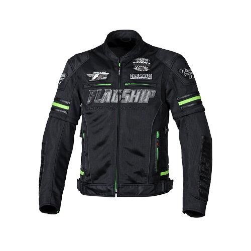 4営業日で発送 フラッグシップ Flagship FJ-S203SP ジャケット 春夏 イクシードメッシュジャケット Black＆Green 3L 品番 FJ-S203SP BKGR 3L