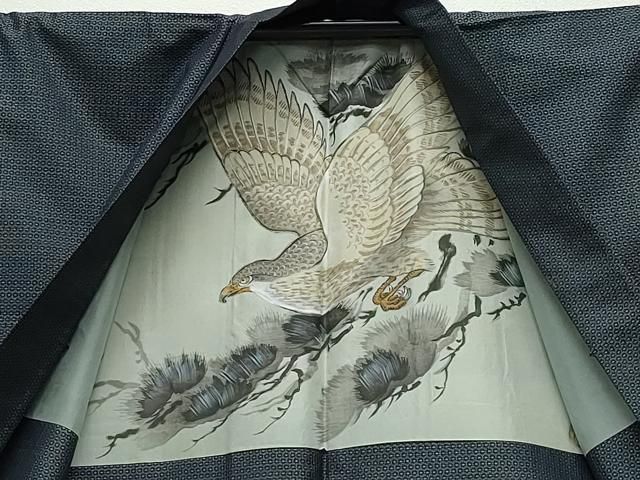 平和屋着物○男性 本場大島紬 アンサンブル 亀甲柄 正絹 逸品