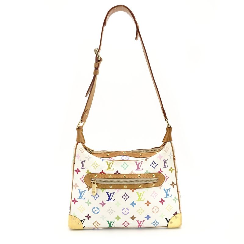 ルイヴィトン LOUIS VUITTON マルチカラー ブローニュ ショルダーバッグ ホワイト PVC レザー 7-9-247