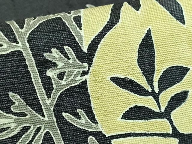 平和屋本店■極上　九寸名古屋帯　紬地　手描刺繍　フクロウ　黒地　一蔵謹製　反端付き　逸品　DZAA6324kh5 平和屋本店□極上 九寸名古屋帯 紬地 手描刺繍 フクロウ 黒地 一蔵謹製