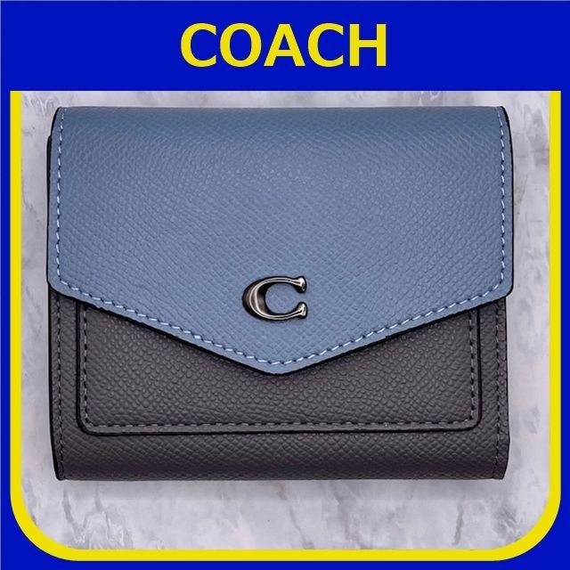 COACH コーチ ウィン スモール ウォレット カラーブロック グレー