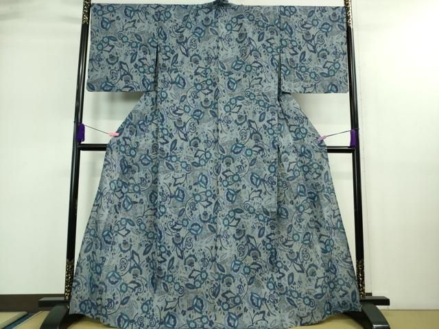 平和屋着物 上 夏物 本場小千谷ちぢみ 麻 花唐草文 DZAA9137kh5