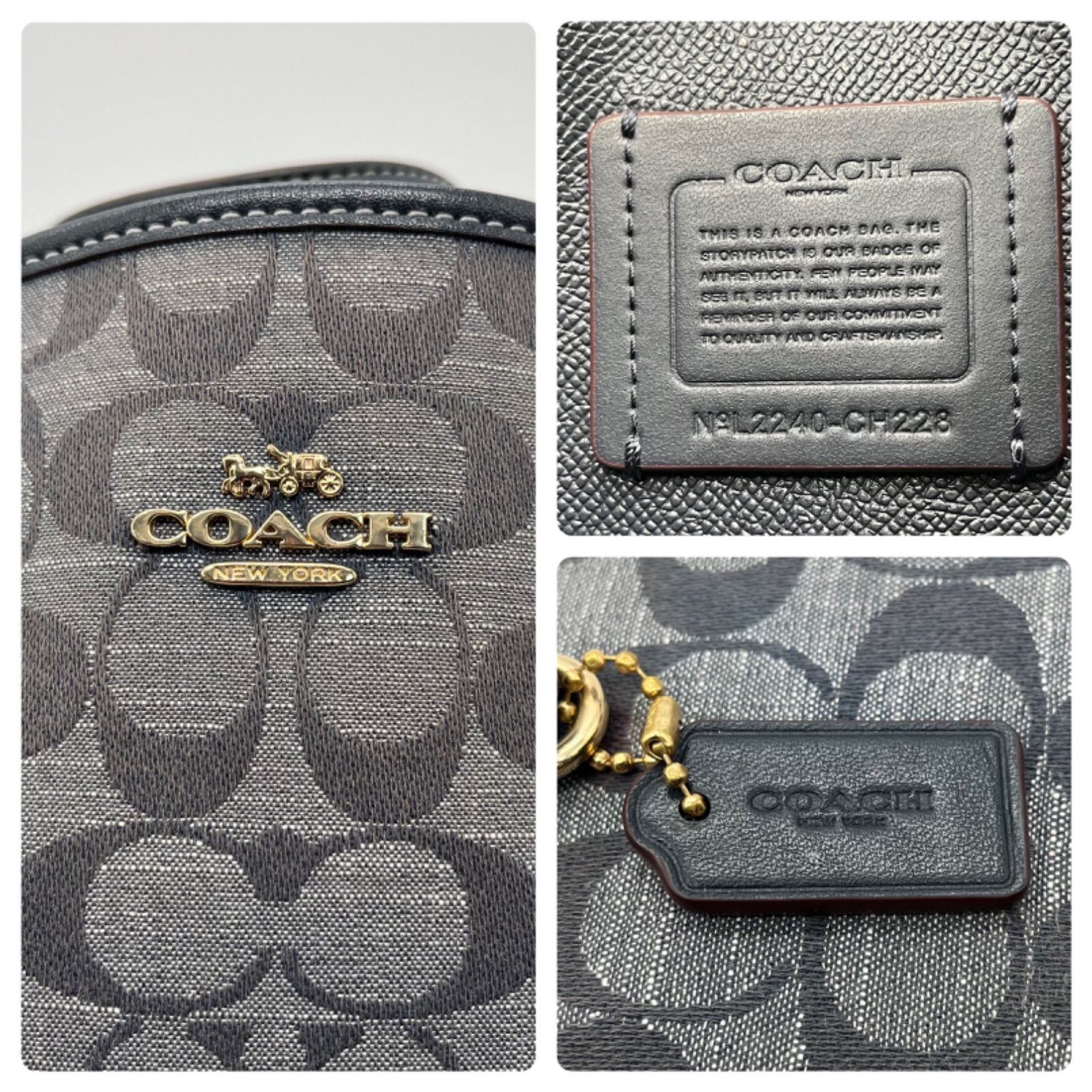 〔新品未使用〕　COACH バッグ CH228 極美品<!-利用不可文字-!>コーチ バッグ COACH シャンブレー レザー