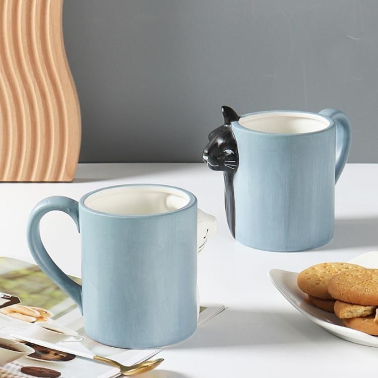 新品陶器 マグカップ 2個セット ペアカップ 可愛い 黒猫