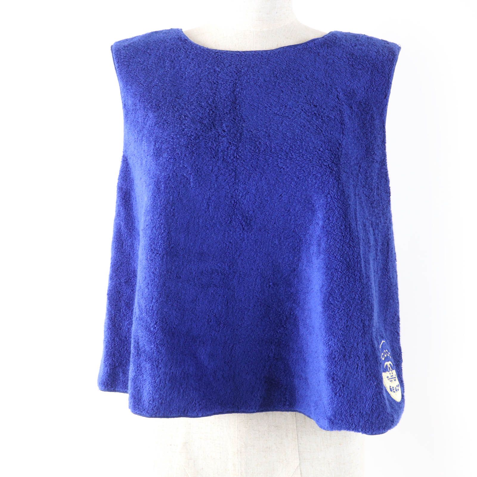 CHANEL シャネル 19M P61782V42943 COCO BEACH コットン100％ パイル地 ノースリーブ トップス ブルー 38 保存袋付き イタリア製 レディース