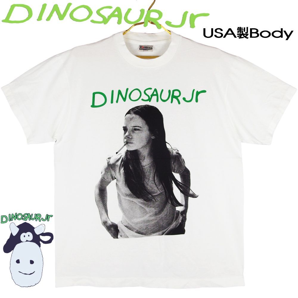 156 Dinosaur Jr. ダイナソージュニア Ｔシャツ 美品 USA製 ホワイト L サイズ バンドT ロックT アメリカ製 ミュージックT  ツアーT フォトT ガール Hanes Made in USA メンズ レディース J・マスシス 希少 - メルカリ