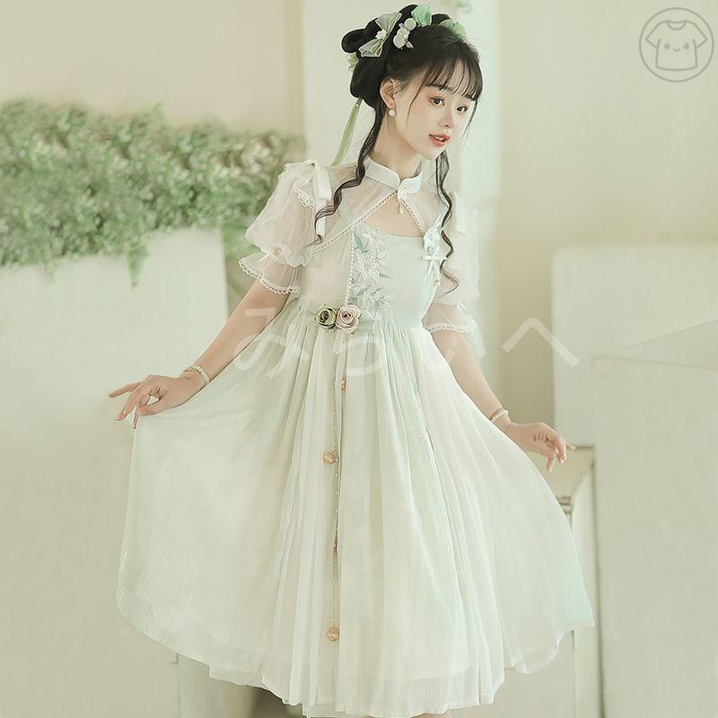 全部激安で販売！ ロリータ ロリィタ ワンピース 緑 クリーン ロリータファッション ロリィタファッション 半袖 クラシカル ゴシック 大人 ふわふわ レース