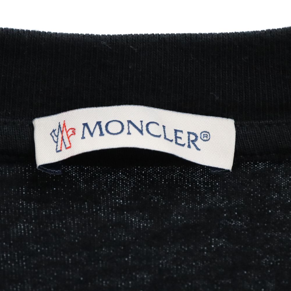 MONCLER (モンクレール) 23AW×Fragment Hiroshi Fujiwara L/S T-SHIRT I209U8D00002 M3265×フラグメント 藤原ヒロシ プリント 長袖Tシャツブラック