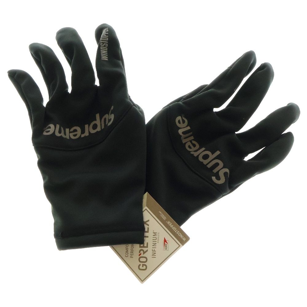 SUPREME シュプリーム 21AW WINDSTOPPER Gloves ウィンドストッパー ロゴプリント グローブ 手袋 ブラック