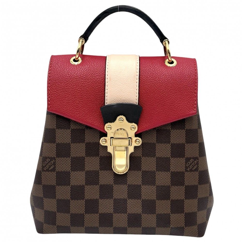 ルイヴィトン リュック レディース ダミエ クラプトン バックパック ブラウン 茶 レッド 鞄 かばん LOUIS VUITTON N40104 スカーレット ゴールド金具