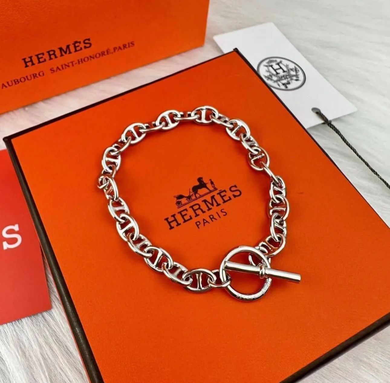 HERMES シェーヌダンクル GM ブレスレット 13ノット くたくた 美品 HERMES シェーヌダンクル GM ブレスレット 13ノット くたくた 美品
