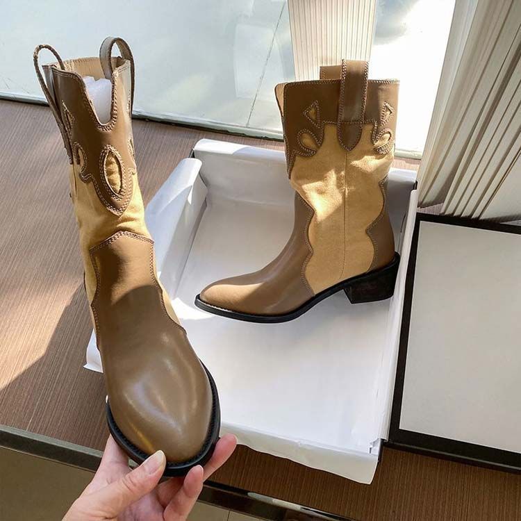 SCOTCH GRAIN 22. 5 cm レザーウエスタンブーツ ベージュ レザー ウエスタンブーツ ロング 本革 ウエスタン 痛くない 5cm
