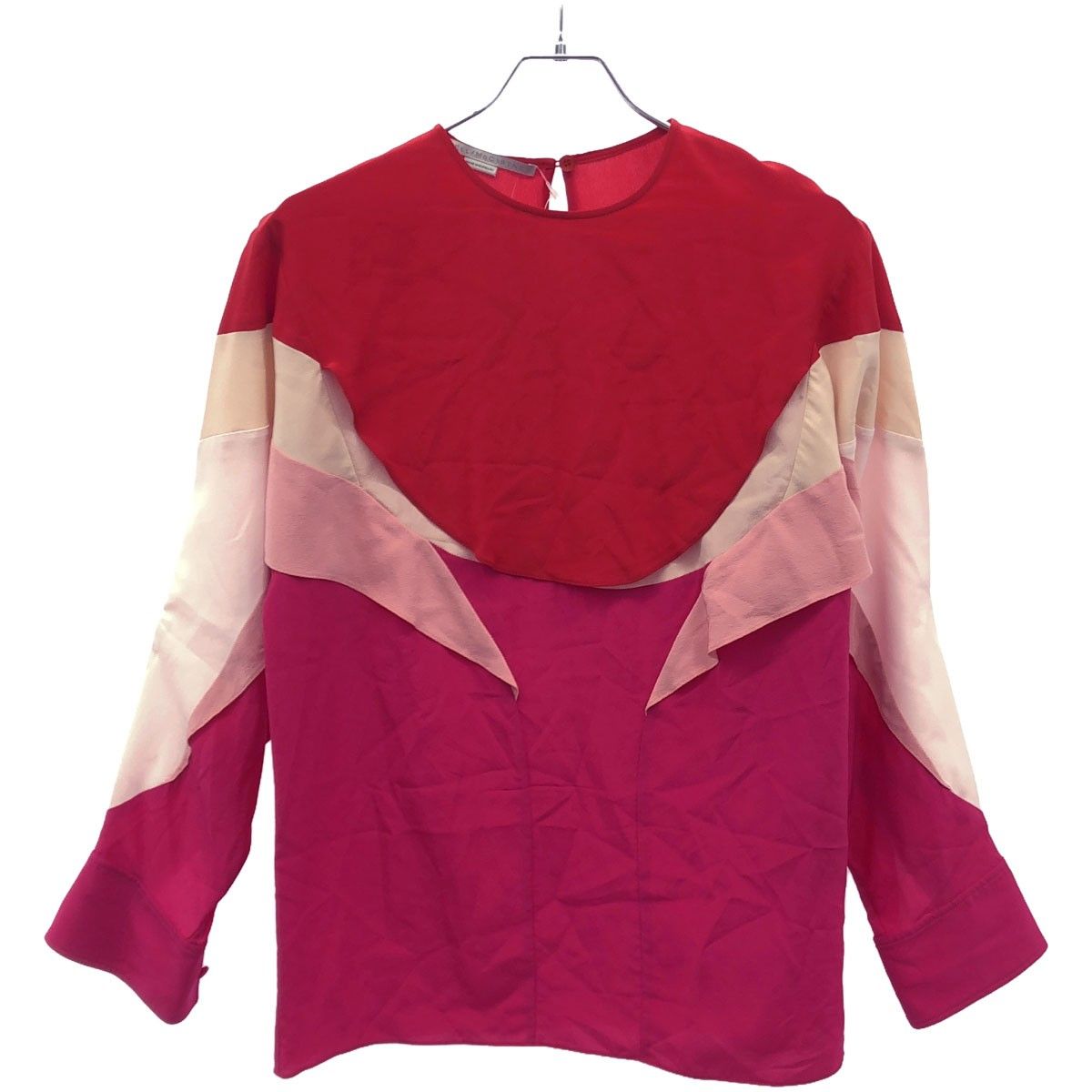 STELLA McCARTNEY ステラ マッカートニー 21AW プルオーバーシルクブラウス シャツ 603778 SY206 レッド ピンク系 36 STELLA McCARTNEY ステラ マッカートニー 21AW プルオーバーシルク