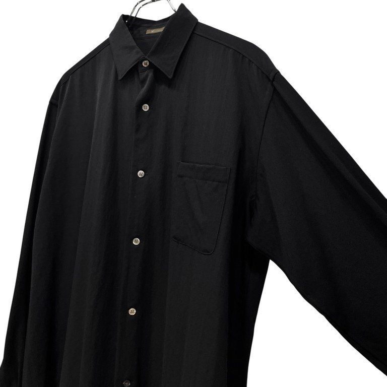 Reminiscence ギャバジンシャツ ブラック Y's for men ウールギャバジンオーバーサイズボックスシルエット