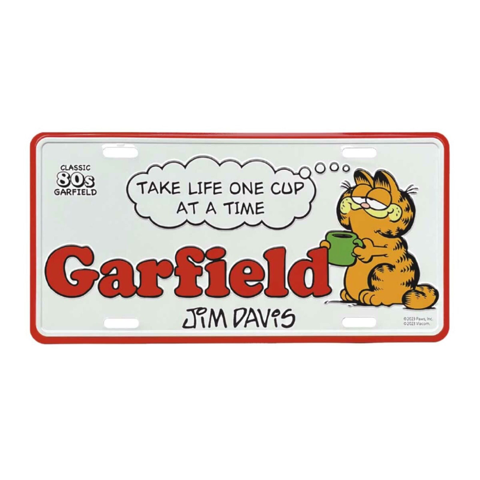 新品 🇺🇸 GARFIELD CM PLATE ガーフィールド CMプレート ライセンスプレート アメリカン雑貨 インテリア フェンス ガレージ  アメコミ キャラクター ブリキ看板 - メルカリ