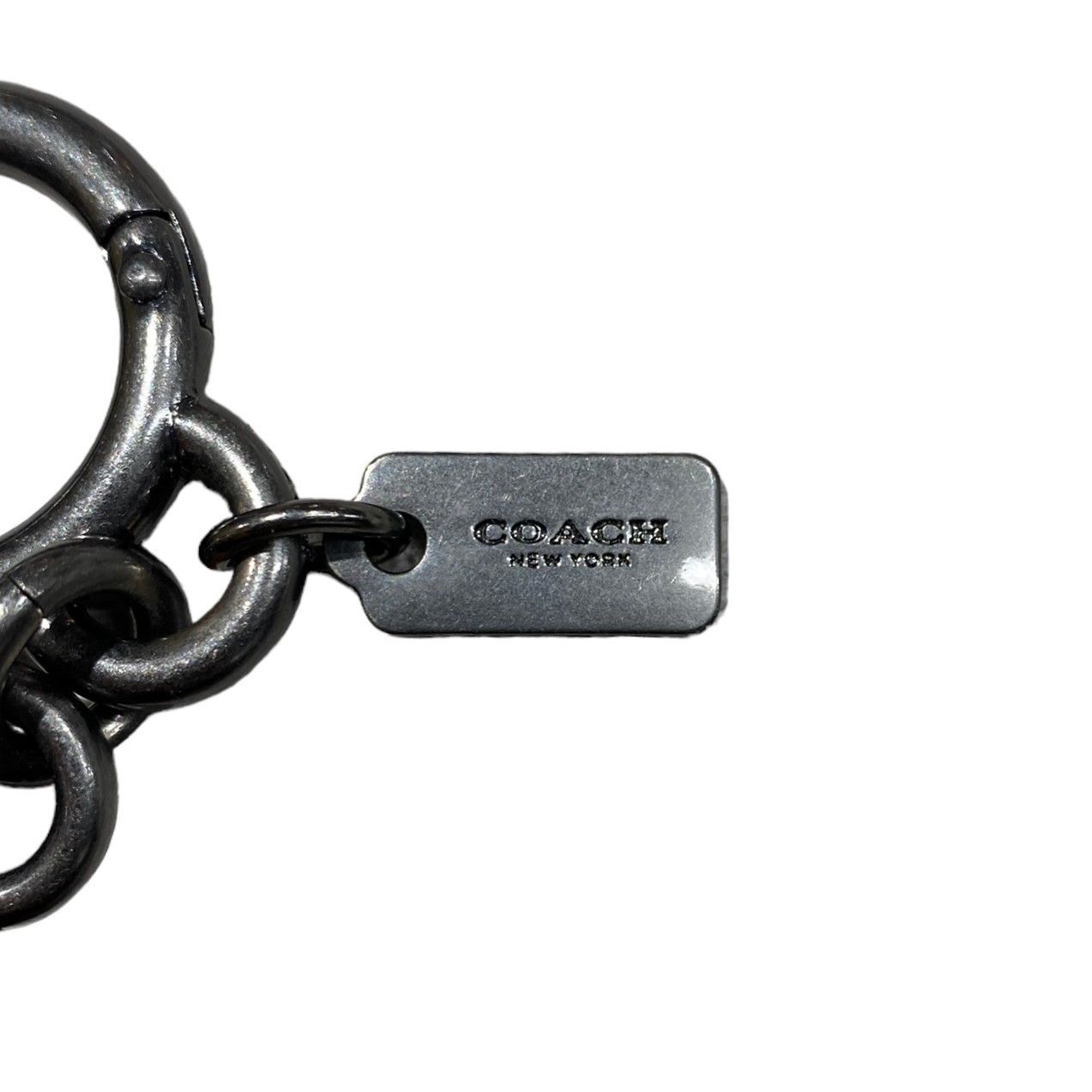 【極美品】COACH コーチ正規品　高級バックチャーム　本革ツートンキーホルダー ☆EM0365 COACH コーチ キースヘリング コラボ ハート