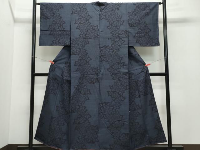 平和屋着物○結城紬 80亀甲 草花文 正絹 逸品 未使用 CAAV6560vf  