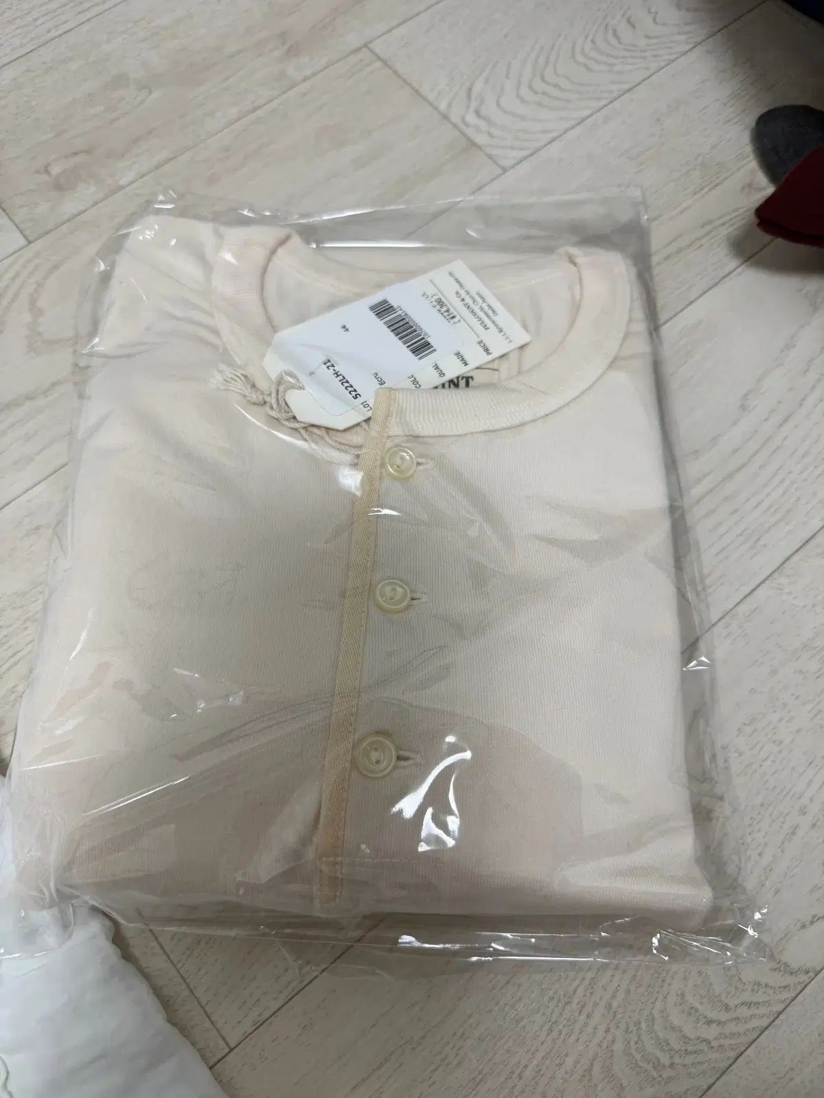 44 FULLCOUNT フルカウント フラットシーム ロングスリーブ ヘンリーネック エクリュ