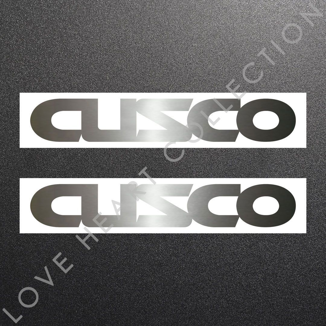 超高品質☆CUSCO　クスコ　カッティングステッカー　メタリックシルバー　2枚　縦33mm×横200mm　くすこ　キャロッセ　きゃろっせ　|　ロゴ　|　デカール　|　切り文字　|　切文字　|　新品　|　未使用　|　送料無料　|　匿名配送　｜　本舗