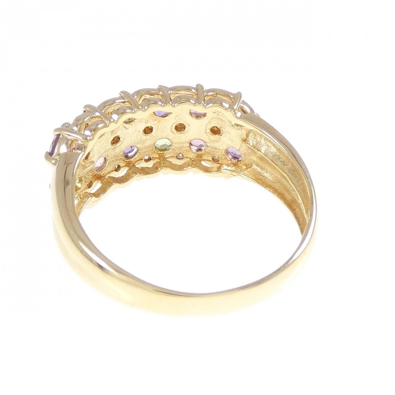 K18YG カラーストーン リング 指輪 K18YG イエローゴールド マルチ