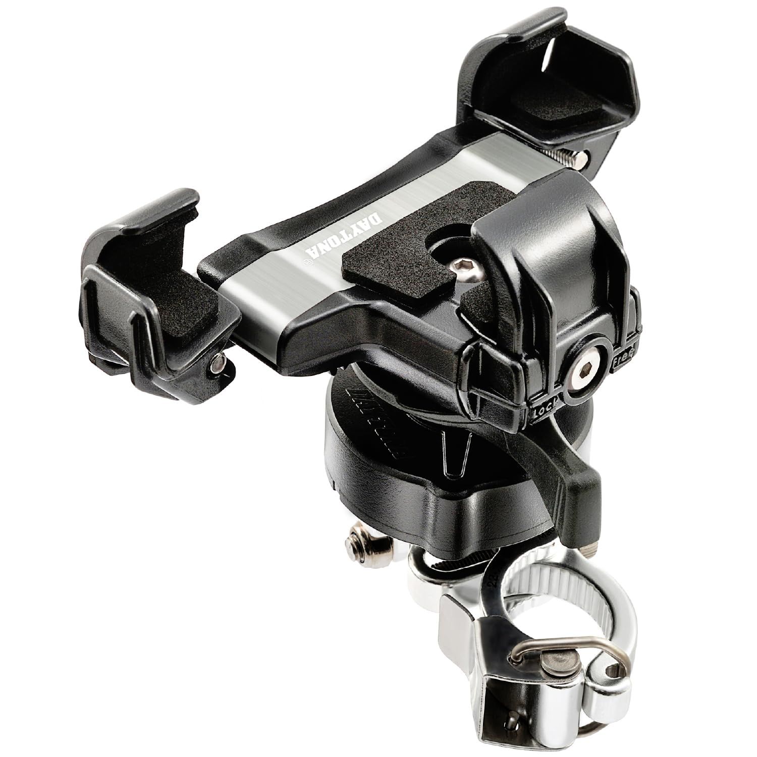 デイトナ Daytona バイク スマホホルダー 振動吸収 ユニット一体型 カメラ保護 アルミアーム iPhone14シリーズ対応 スマホホルダー3プラス IH-2000 クイック 25103