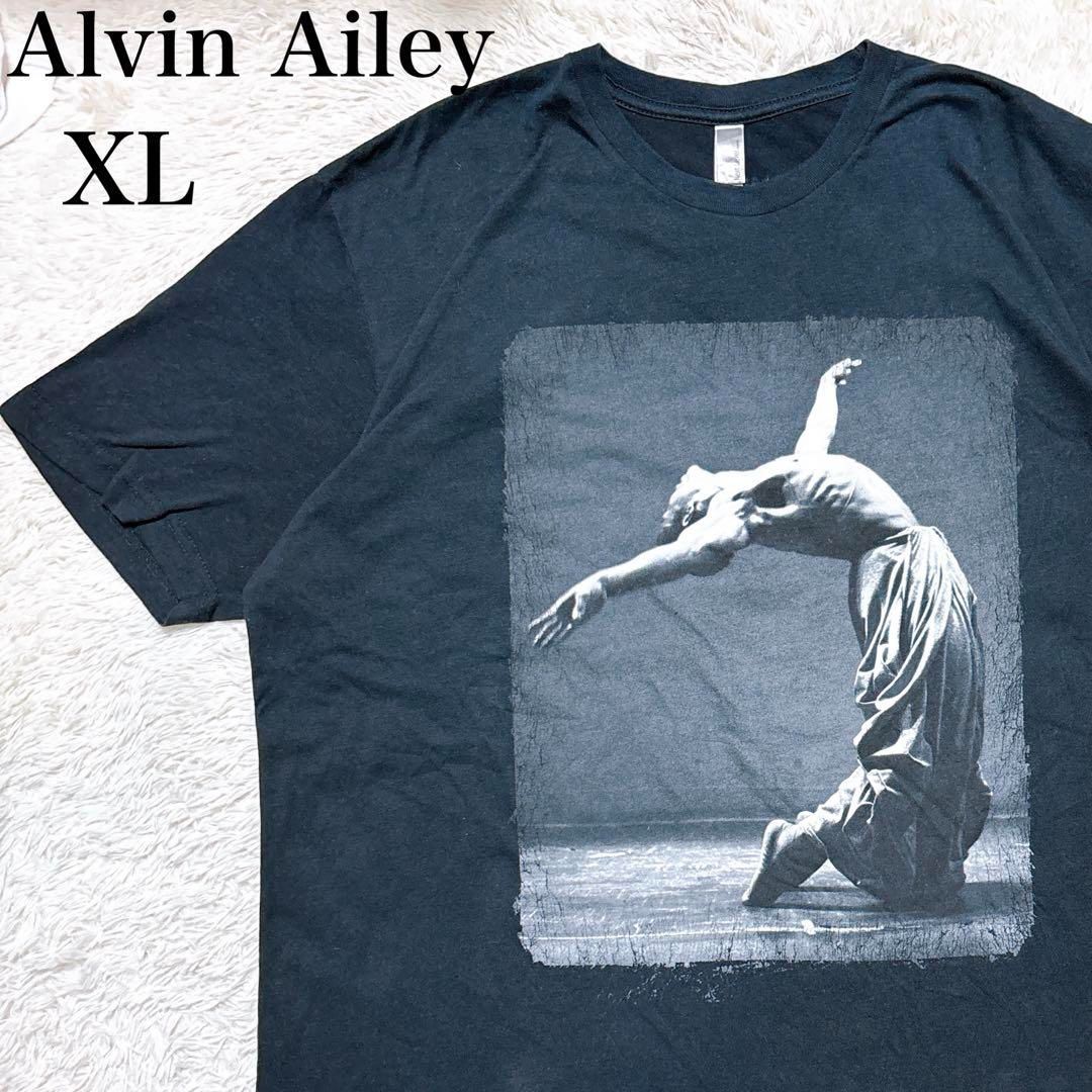 アルビンエイリー アートプリント ダンスデザイン 半袖Tシャツ used in Japan海外古着 XL