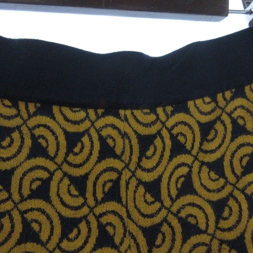 マックスマーラ ウィークエンドライン MAX MARA WEEKEND LINE ワイド パンツ ニット 総柄 イージー ラメ M 紺 ネイビー 黄 イエロー DECORATOM_COM_BR