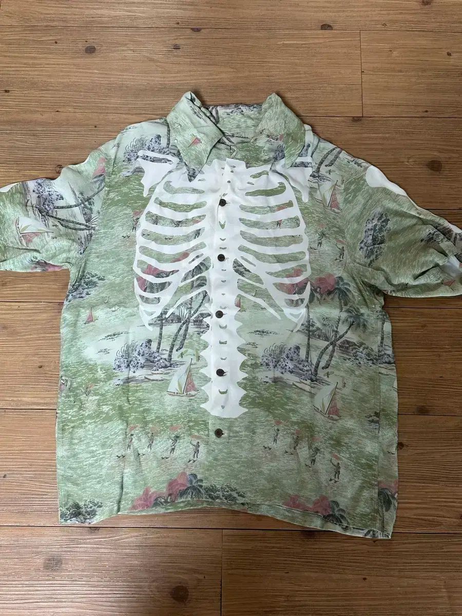 キャピタル kapital レーヨン 桜BONEpt アロハシャツ 半袖 オープン