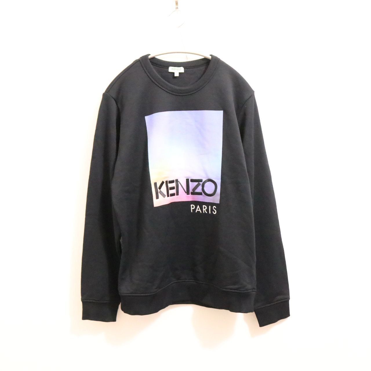 中古B】KENZO ケンゾー XS メンズ スウェットシャツ クルーネック 黒  