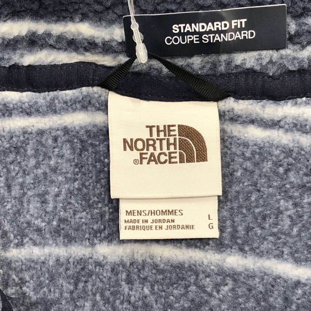 新品タグ付き THE NORTH FACE ノースフェイス ハーフスナップ フリースジャケット アウトドア 総柄 ネイビー (メンズ L) 中古 古着 S9701 THE NORTH FACE - 新品タグ付き THE NORTH FACE ノースフェイス