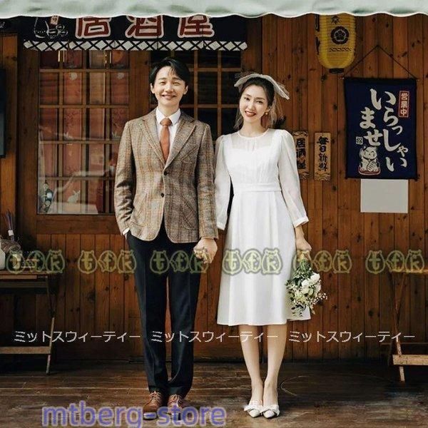 ウエディングドレス 花嫁 白 ミニドレス 長袖 結婚式 二次会 aライン ミディアム丈 ブライダル パーティードレス 披露宴 演奏会 リゾート シンプル 大きいサイズ ウエディングドレス 花嫁 白 ミニドレス 長袖 結婚式 二次会 aライン