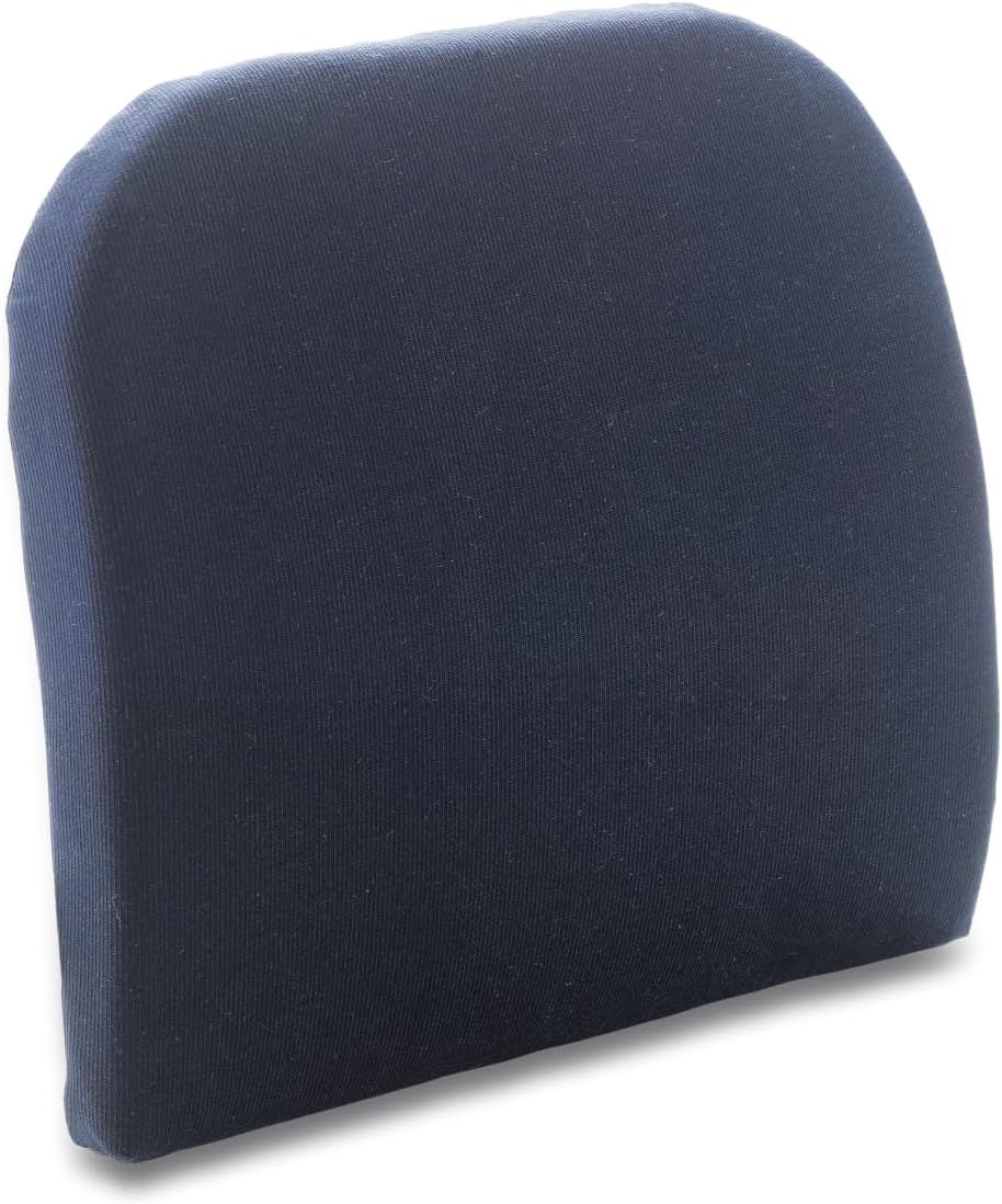 テンピュール(Tempur) クッション ダークブルー ランバーサポート 約36x36x7cm 背面用クッション 高さ調整板付き 137199