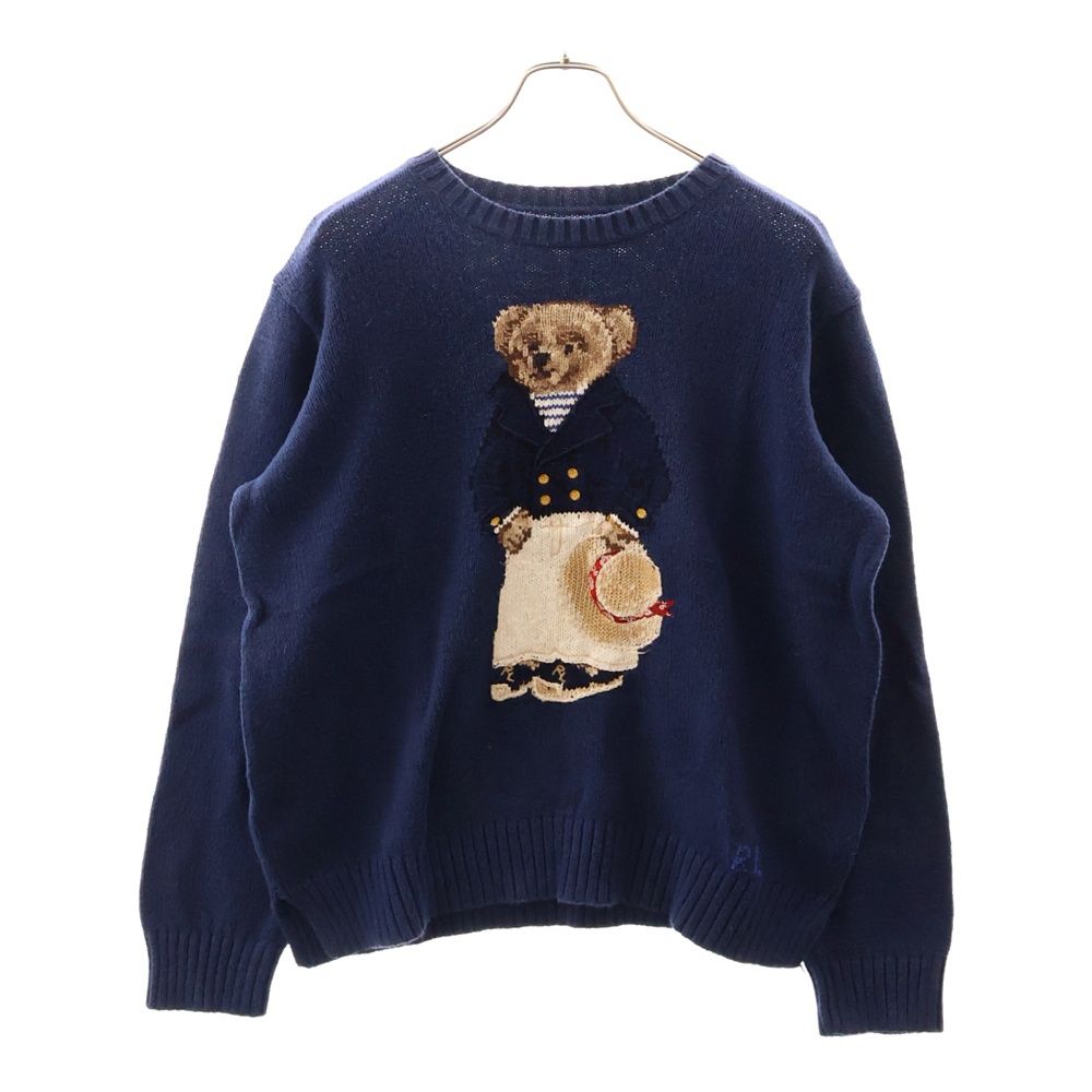 POLO RALPH LAUREN (ポロラルフローレン) ベア デザイン ニット プルオーバー セーター ネイビー