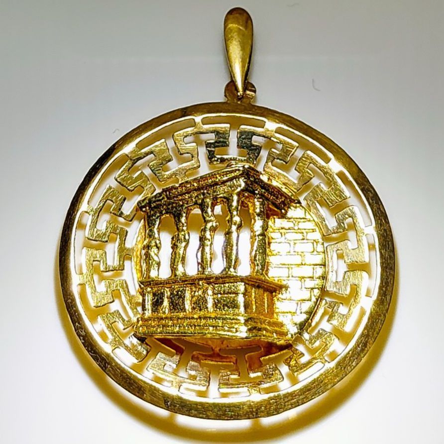 K18金ギリシャ エレクティオン神殿女神像 K18金 ペンダント トップ オーダーメイド 特注品 お洒落 繊細な装飾 SNA