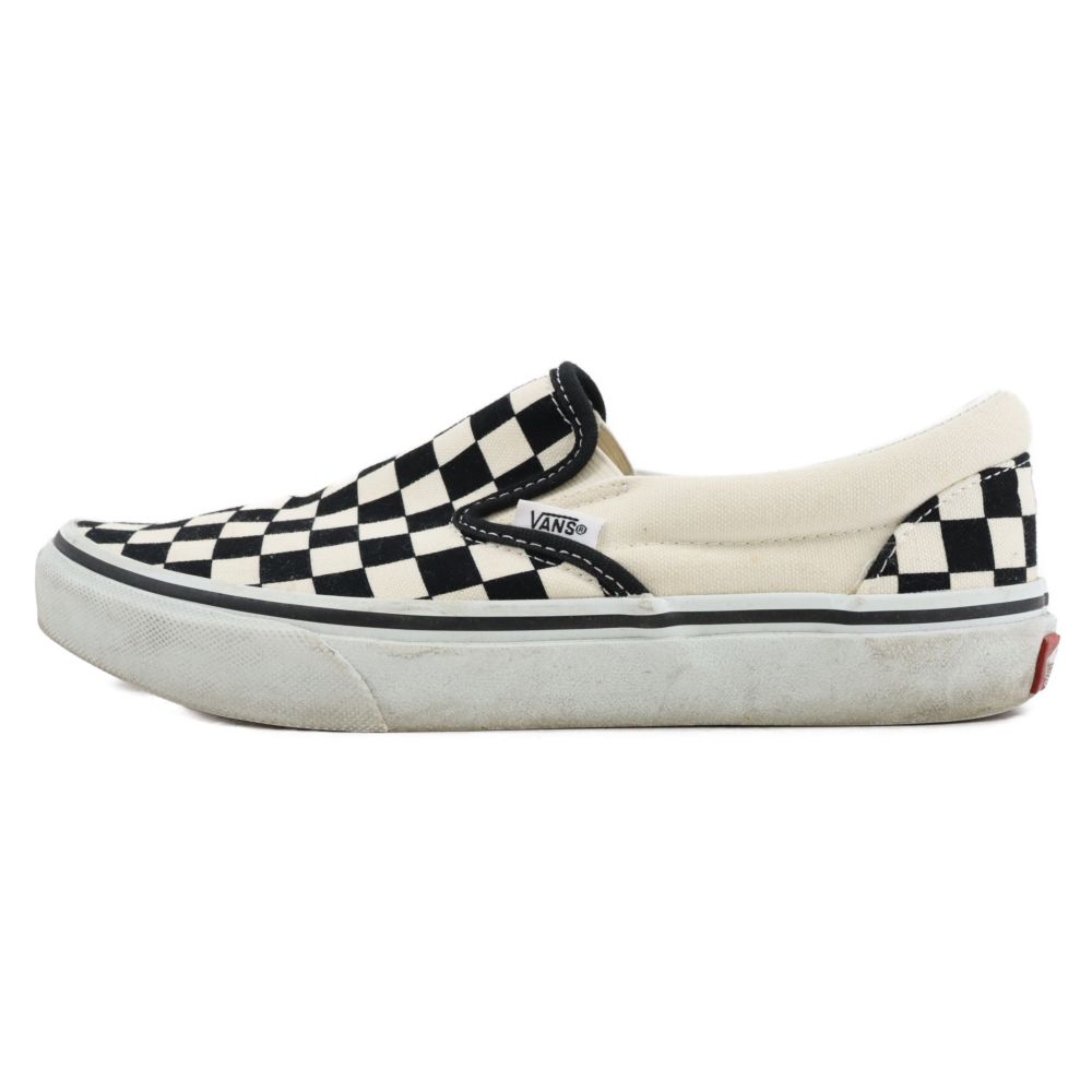 VANS (ヴァンズ) Slip-on スリッポン チェッカーフラッグ ローカットスニーカー ホワイト/ブラック US7H/25.5cm